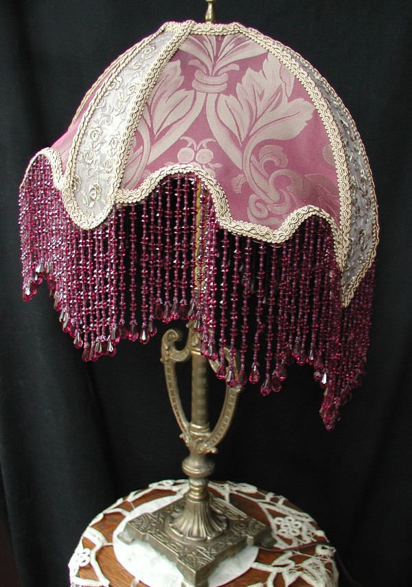 Victorian Beaded Lampshade for Table Lamp